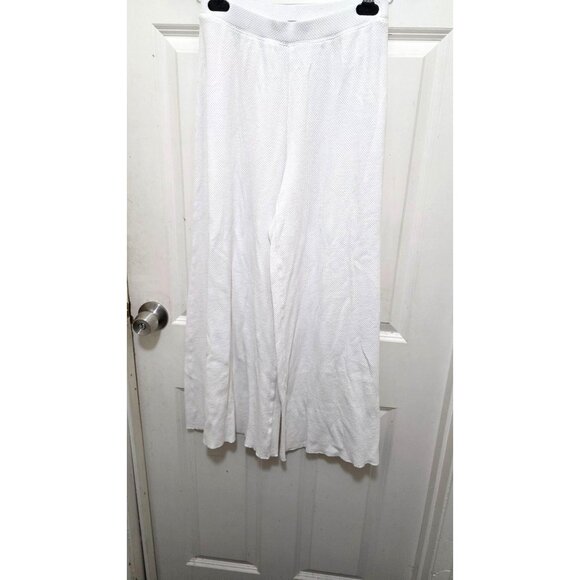 Intimately Free People White Textured Wide-Leg Women's Pants Lightweight Size s/ - Picture 2 of 7